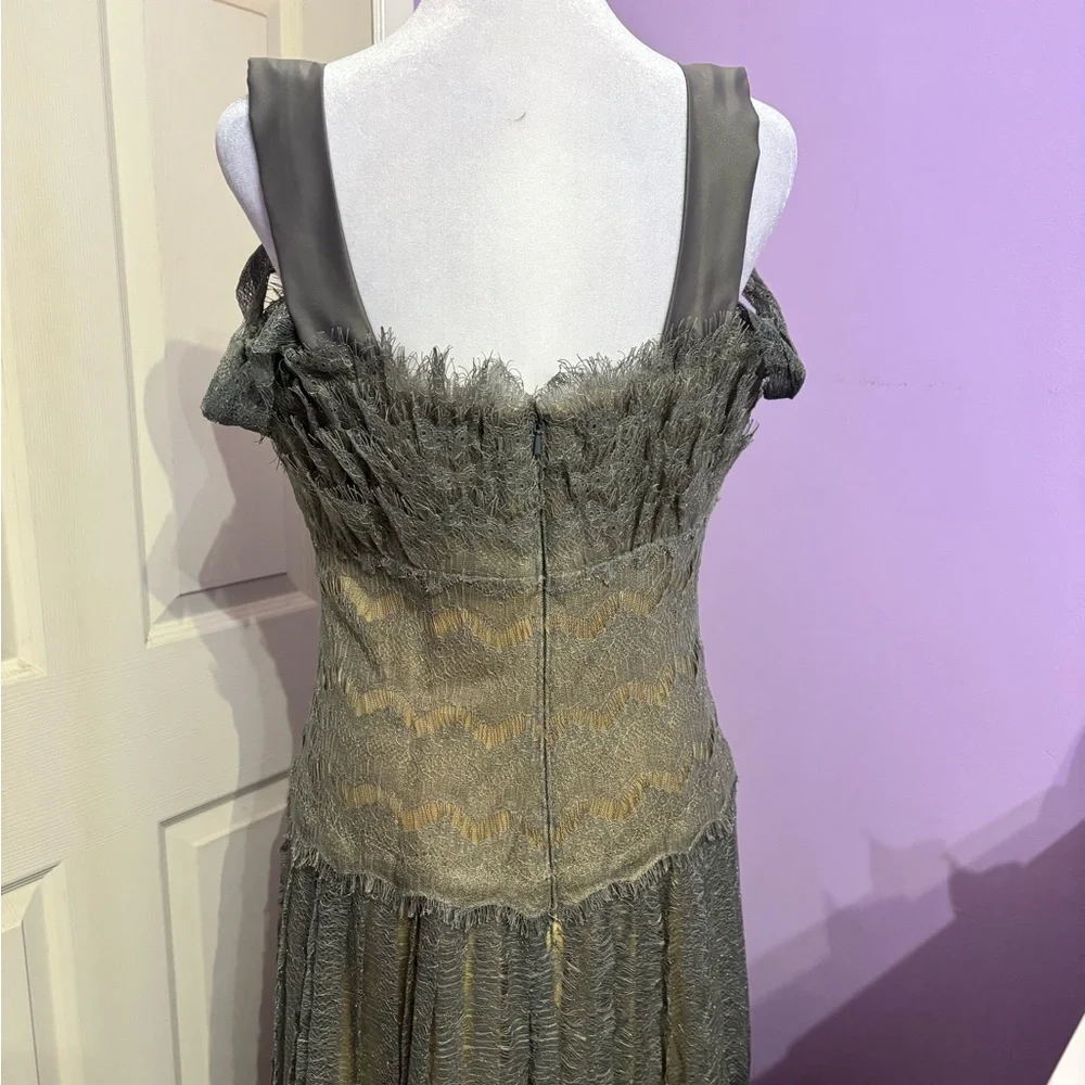 Tadashi Shoji Silver Nude Gown - Picture 4 of 10